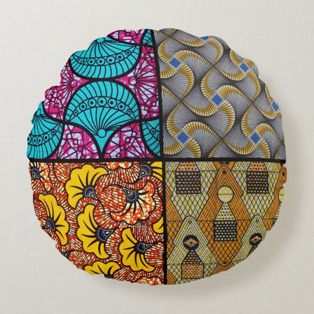 Wax African Round Cushions (Front)