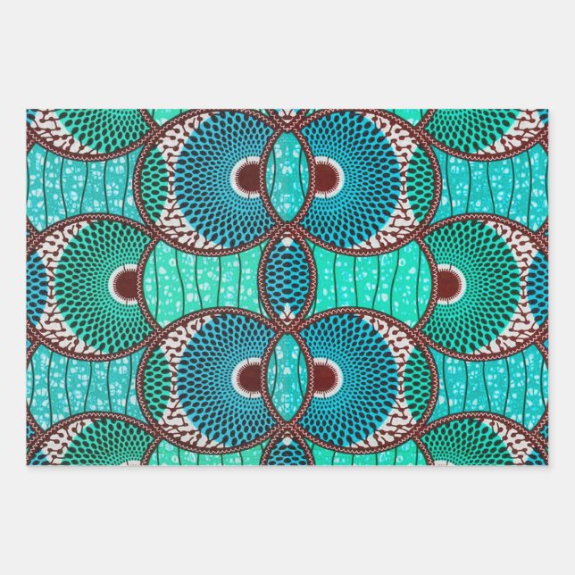Wax African Turquoise Gift Paper (Front 3)