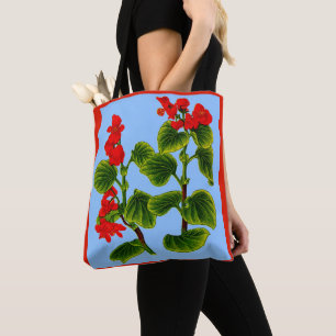 wax begonia print wax begonias print tote bag