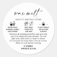 Wax Melt Warning | Candle Burning Instructions