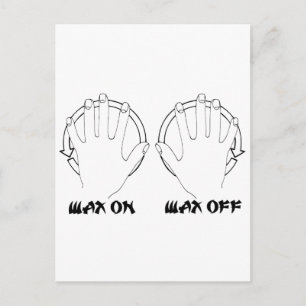 wax on karate postcard