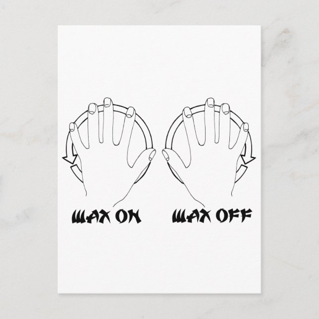 wax on karate postcard (Front)