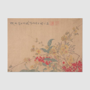 Wax Plum and Nandina by Ma Yuanyu Tissue Paper