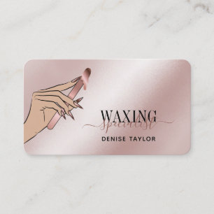 wax rose gold woman hand waxing technician busines business card