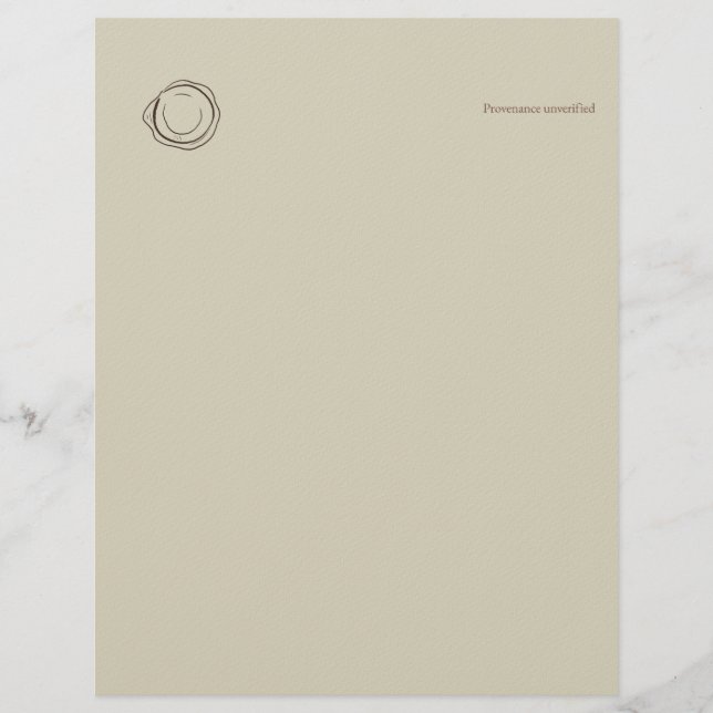 Wax Seal- Forgotten Archive- Minimalist Custom Letterhead (Front)