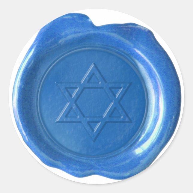 Wax Seal Monogram - Blue - Star Of David - (Front)