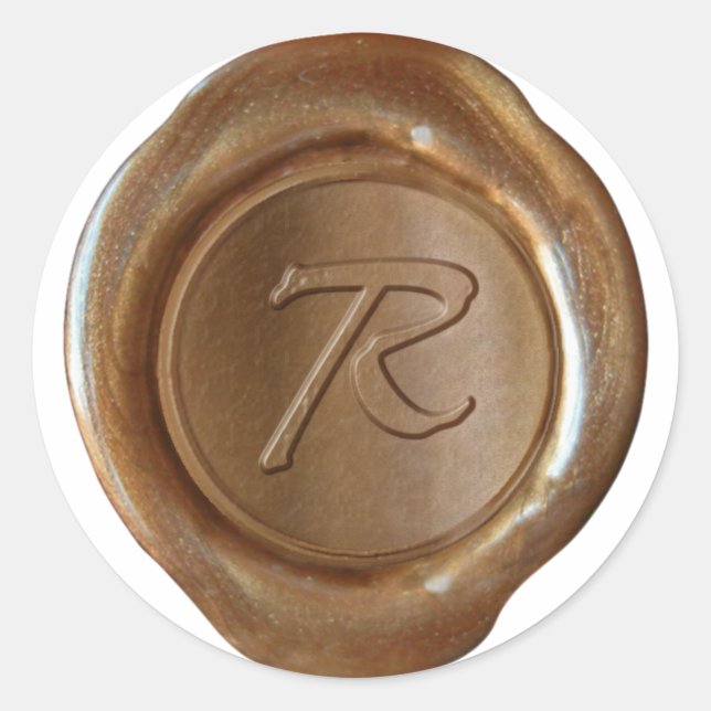 Wax Seal Monogram - Copper - Artistic R - (Front)