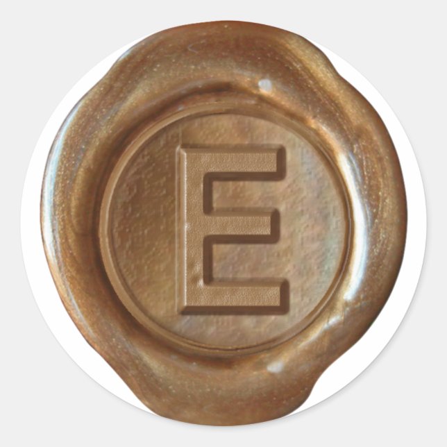 Wax Seal Monogram - Copper - Bold E - (Front)