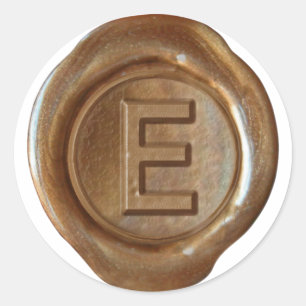 Wax Seal Monogram - Copper - Bold E -