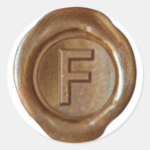 Wax Seal Monogram - Copper - Bold F -