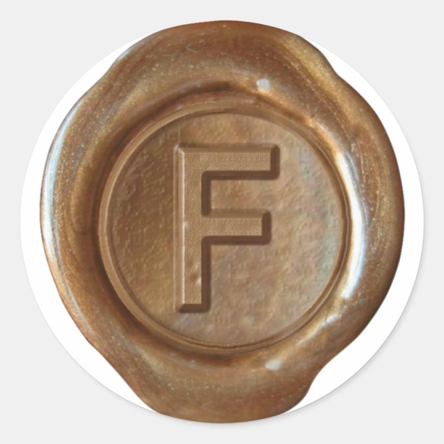 Wax Seal Monogram - Copper - Bold F - (Front)