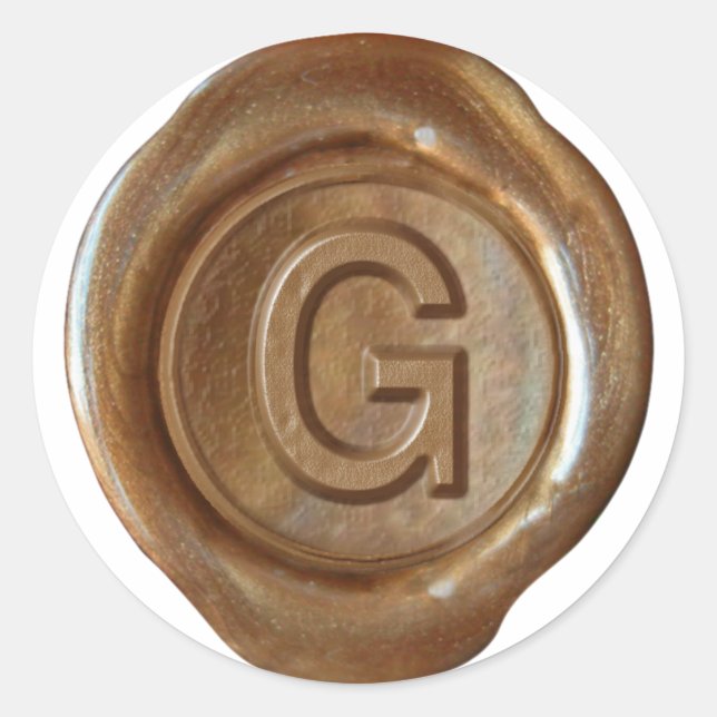 Wax Seal Monogram - Copper - Bold G - (Front)