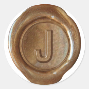 Wax Seal Monogram - Copper - Bold J -