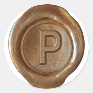 Wax Seal Monogram - Copper - Bold P -
