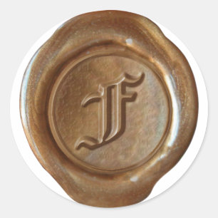 Wax Seal Monogram - Copper - Old English F -