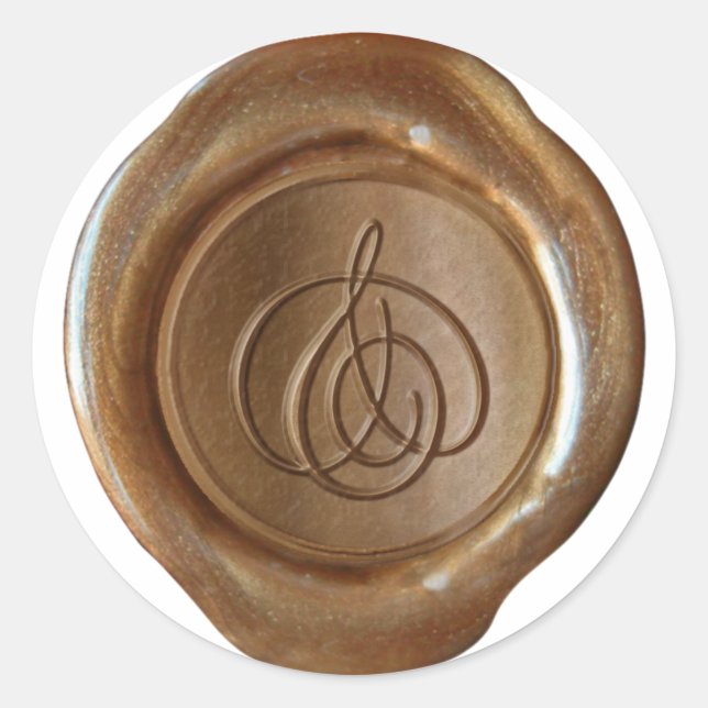 Wax Seal Monogram - Copper - Script & - (Front)