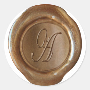 Wax Seal Monogram - Copper - Script A -