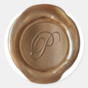 Wax Seal Monogram - Copper - Script P -