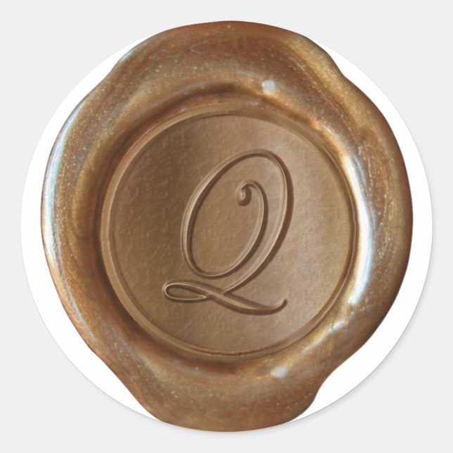 Wax Seal Monogram - Copper - Script Q - (Front)