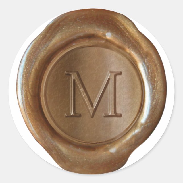 Wax Seal Monogram - Copper - Serif M - (Front)
