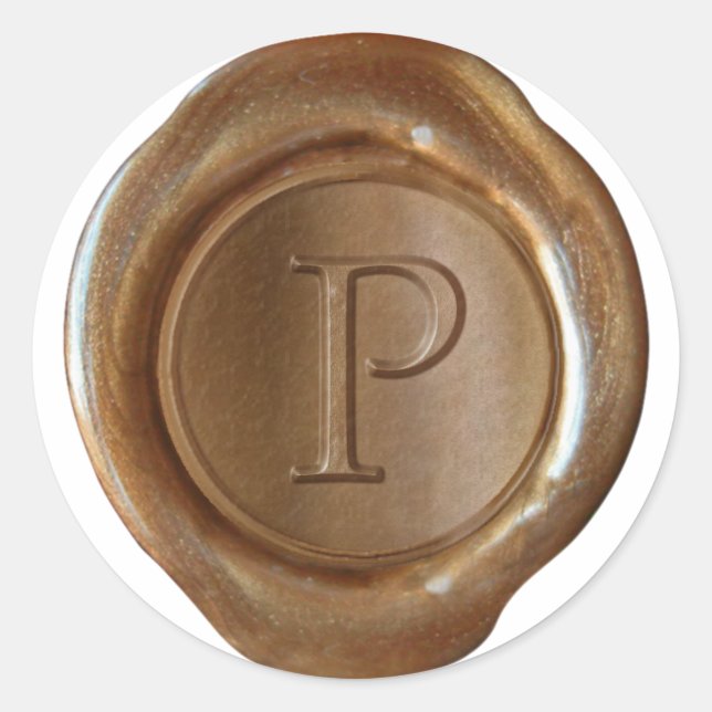 Wax Seal Monogram - Copper - Serif P - (Front)