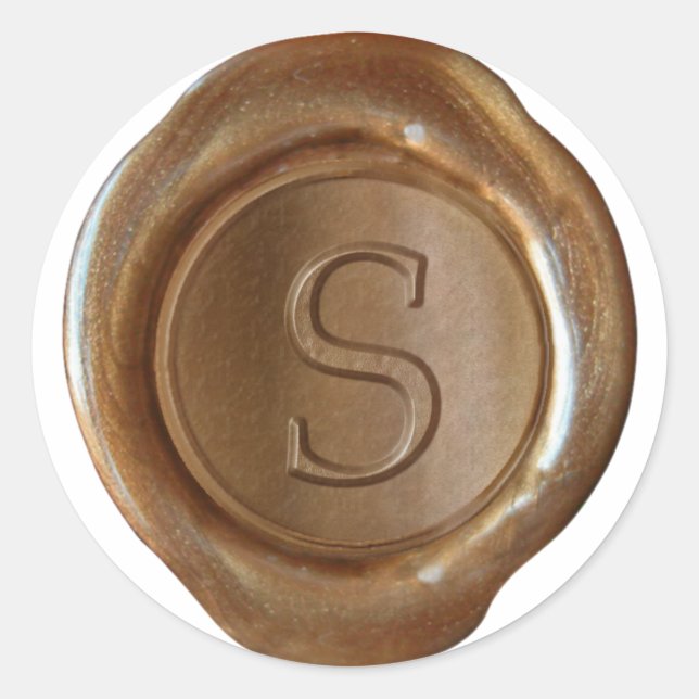 Wax Seal Monogram - Copper - Serif S - (Front)