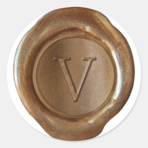 Wax Seal Monogram - Copper - Serif V -