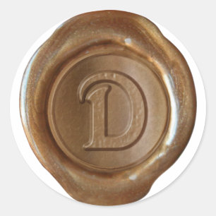 Wax Seal Monogram - Copper - Victorian D -