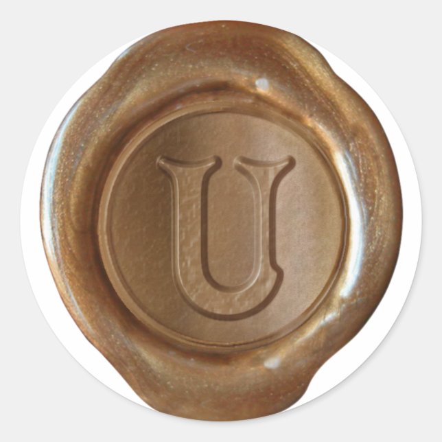 Wax Seal Monogram - Copper - Victorian U - (Front)