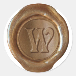 Wax Seal Monogram - Copper - Victorian W -