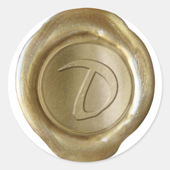 Wax Seal Monogram - Gold - Artistic D - (Front)