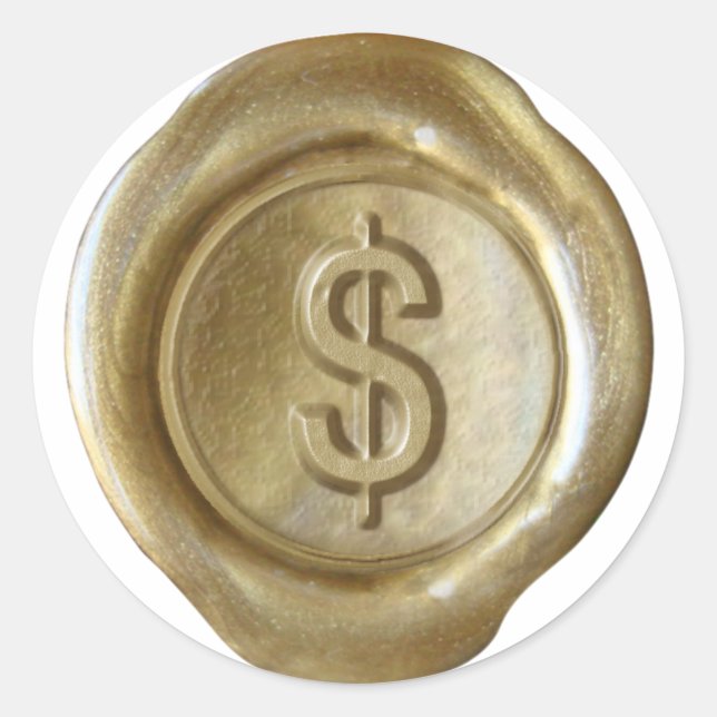Wax Seal Monogram - Gold - Bold $ - (Front)