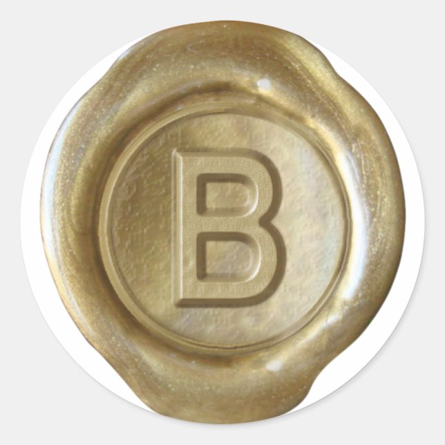 Wax Seal Monogram - Gold - Bold B - (Front)