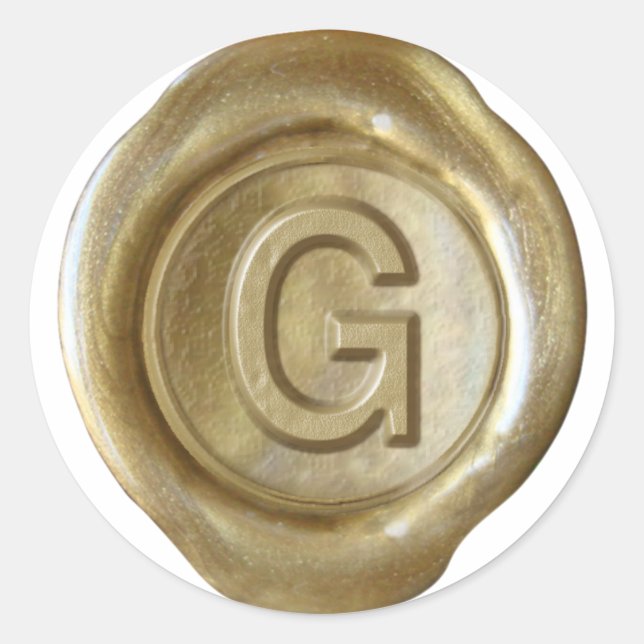 Wax Seal Monogram - Gold - Bold G - (Front)