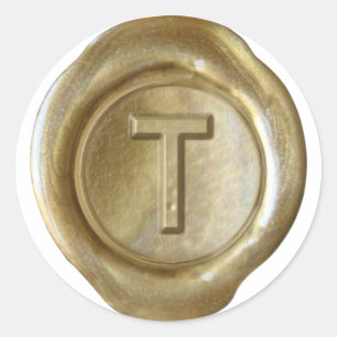 Wax Seal Monogram - Gold - Bold T -