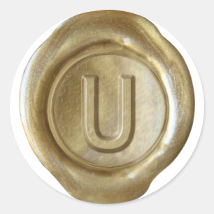 Wax Seal Monogram - Gold - Bold U -