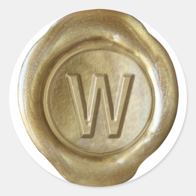 Wax Seal Monogram - Gold - Bold W - (Front)
