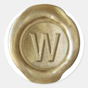 Wax Seal Monogram - Gold - Bold W -
