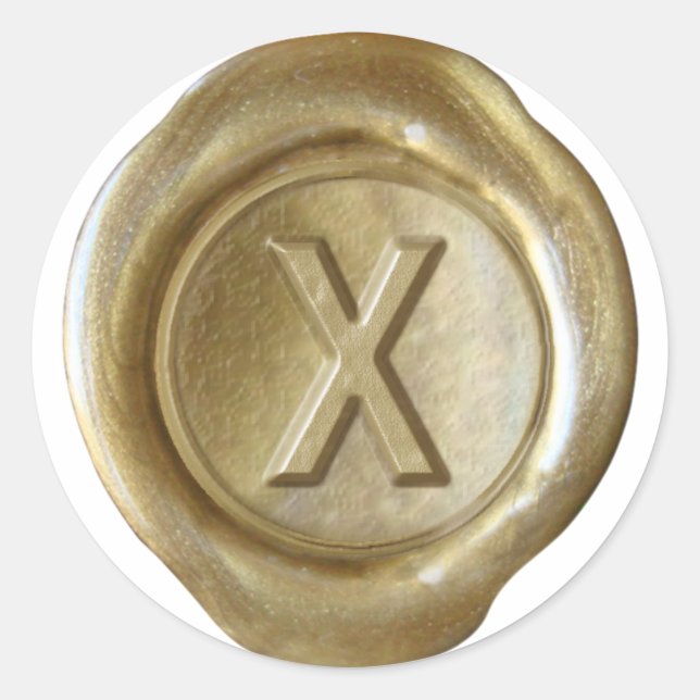 Wax Seal Monogram - Gold - Bold X - (Front)