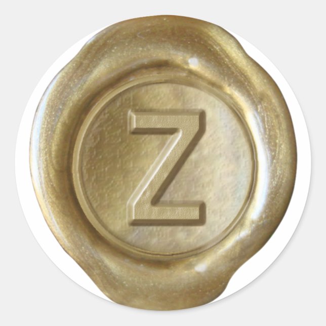 Wax Seal Monogram - Gold - Bold Z - (Front)