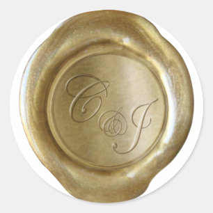 Wax Seal Monogram - Gold - C&J - Carrie Custom