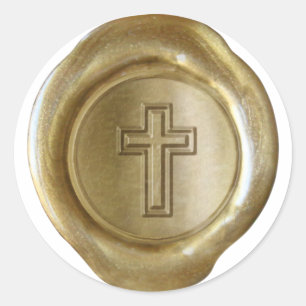 Wax Seal Monogram - Gold - Cross2 -