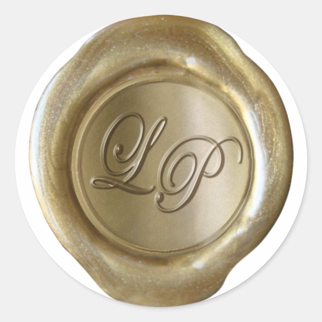 Wax Seal Monogram - Gold - "LP" - Amy Custom (Front)