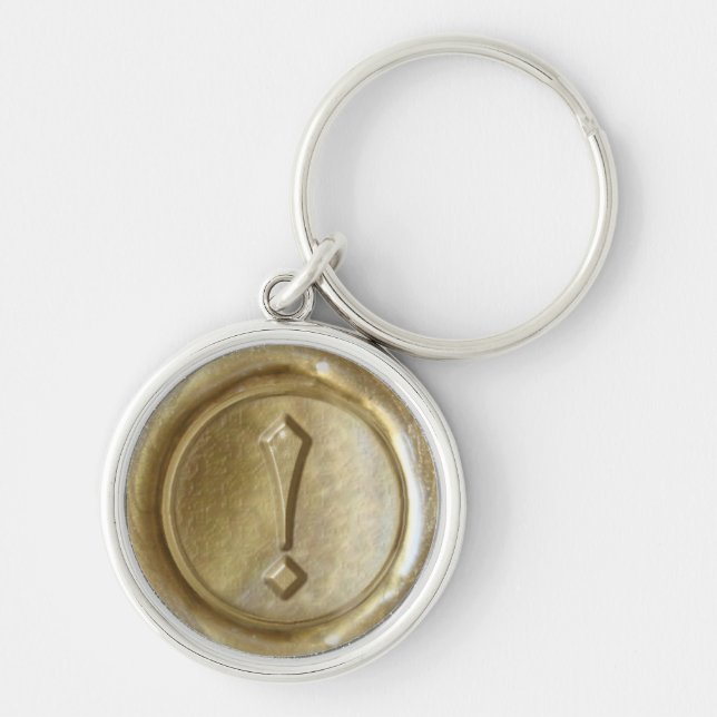 Wax Seal Monogram - Gold - Old English ! - Key Ring (Front)