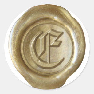 Wax Seal Monogram - Gold - Old English - Letter E