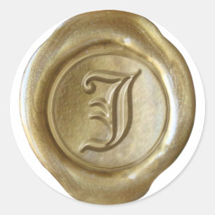 Wax Seal Monogram - Gold - Old English - Letter J