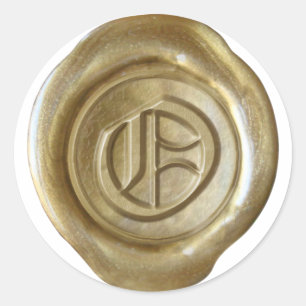 Wax Seal Monogram - Gold - Old English - Letter O