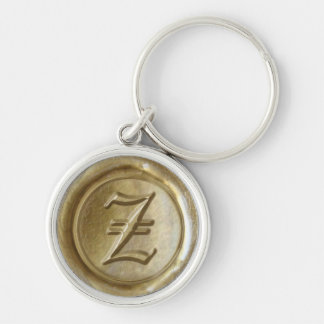 Wax Seal Monogram - Gold - Old English Z - Key Ring