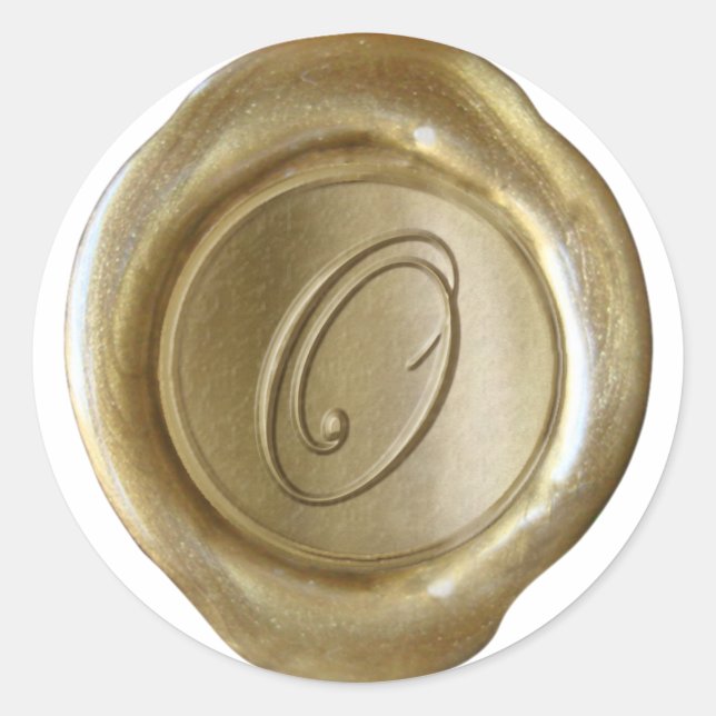 Wax Seal Monogram - Gold - Script O - (Front)