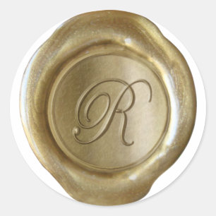 Wax Seal Monogram - Gold - Script R -